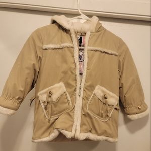 Girls 4T winter hooded bomber jacket with fleece inside